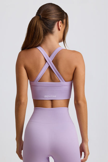 Super Sculpt Seamless Cross-Back Sports Bra in Soft Lilac