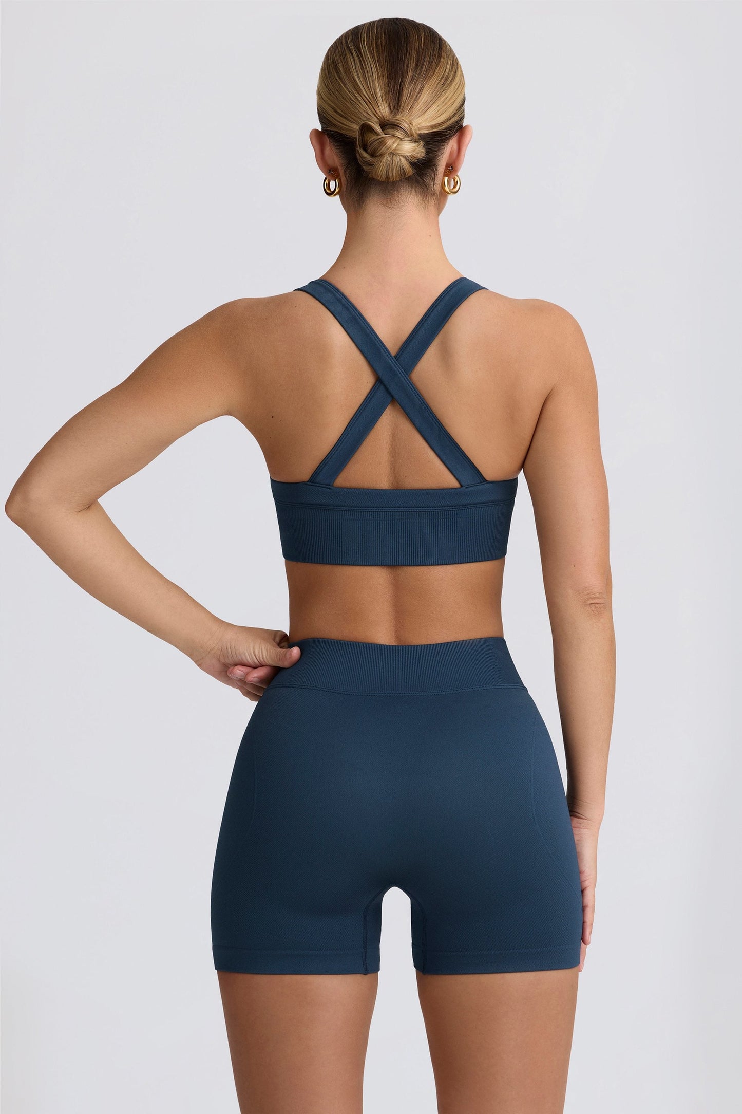 Super Sculpt Seamless Mini Shorts in Blue